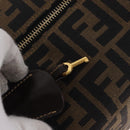FENDI Zucca Canvas Hand Bag Black Brown Auth 182141-10