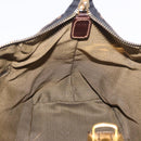 FENDI Zucca Canvas Hand Bag Black Brown Auth 182141-21