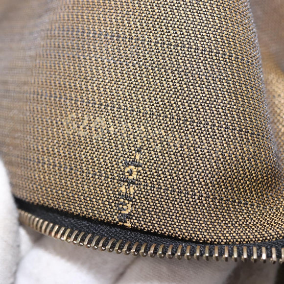 FENDI Zucca Canvas Hand Bag Black Brown Auth 182141