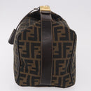 FENDI Zucca Canvas Hand Bag Black Brown Auth 182141-3
