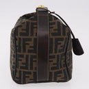 FENDI Zucca Canvas Hand Bag Black Brown Auth 182141-4