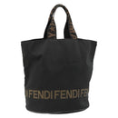 FENDI Tote Bag Canvas Black Auth 182142-1