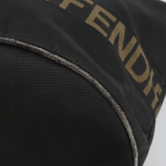 FENDI Tote Bag Canvas Black Auth 182142