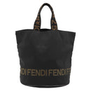 FENDI Tote Bag Canvas Black Auth 182142-2