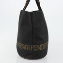 FENDI Tote Bag Canvas Black Auth 182142-3