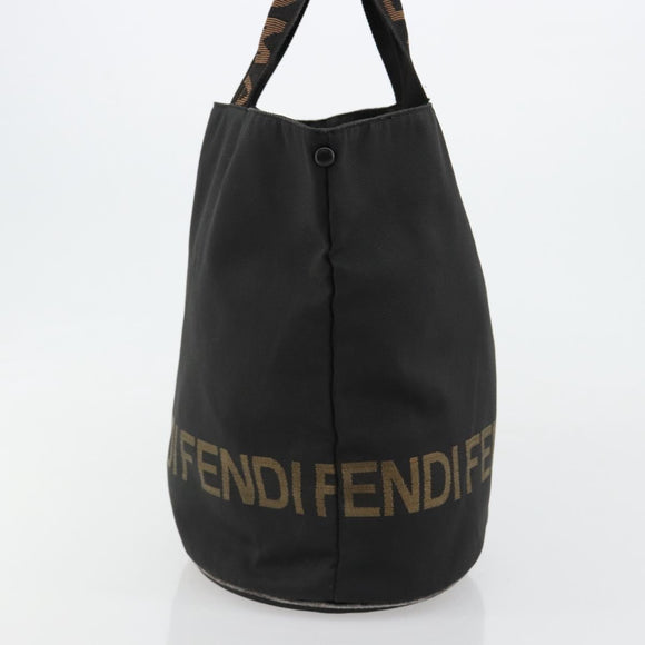 FENDI Tote Bag Canvas Black Auth 182142