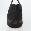 FENDI Tote Bag Canvas Black Auth 182142-4