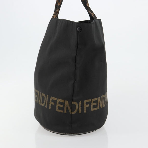 FENDI Tote Bag Canvas Black Auth 182142