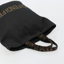 FENDI Tote Bag Canvas Black Auth 182142-6