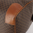 CELINE Macadam Canvas Boston Bag PVC Leather Brown Gold Auth 182143A-9