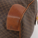 CELINE Macadam Canvas Boston Bag PVC Leather Brown Gold Auth 182143A-15