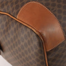 CELINE Macadam Canvas Boston Bag PVC Leather Brown Gold Auth 182143A-16