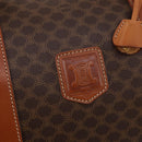 CELINE Macadam Canvas Boston Bag PVC Leather Brown Gold Auth 182143A-19