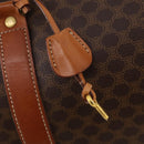CELINE Macadam Canvas Boston Bag PVC Leather Brown Gold Auth 182143A-10