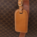 CELINE Macadam Canvas Boston Bag PVC Leather Brown Gold Auth 182143A-20