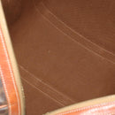 CELINE Macadam Canvas Boston Bag PVC Leather Brown Gold Auth 182143A-12