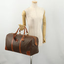 CELINE Macadam Canvas Boston Bag PVC Leather Brown Gold Auth 182143A-25
