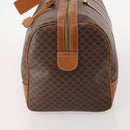 CELINE Macadam Canvas Boston Bag PVC Leather Brown Gold Auth 182143A-3