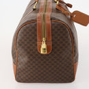 CELINE Macadam Canvas Boston Bag PVC Leather Brown Gold Auth 182143A-4