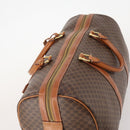 CELINE Macadam Canvas Boston Bag PVC Leather Brown Gold Auth 182143A-6