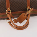 CELINE Macadam Canvas Boston Bag PVC Leather Brown Gold Auth 182143A-7
