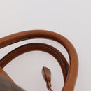 CELINE Macadam Canvas Boston Bag PVC Leather Brown Gold Auth 182143A-8