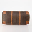CELINE Macadam Canvas Boston Bag PVC Leather Brown Gold Auth 182143A-5