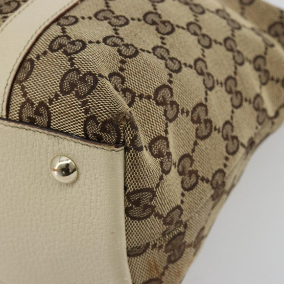 GUCCI GG Canvas Abbey Tote Bag Beige Gold 141470 Auth 182144