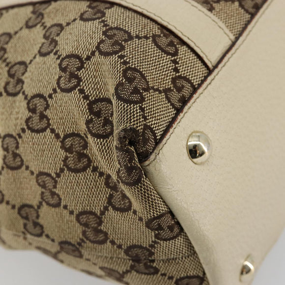 GUCCI GG Canvas Abbey Tote Bag Beige Gold 141470 Auth 182144