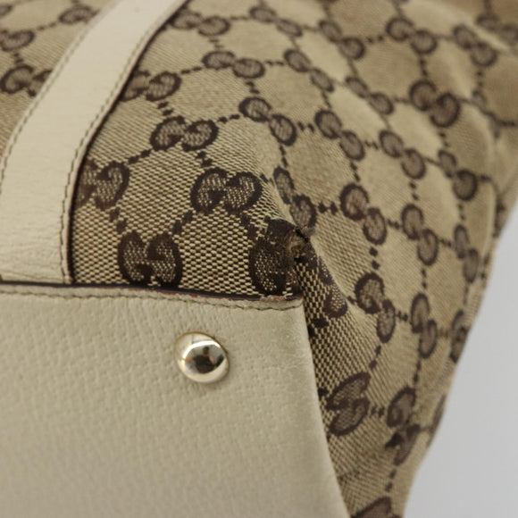 GUCCI GG Canvas Abbey Tote Bag Beige Gold 141470 Auth 182144