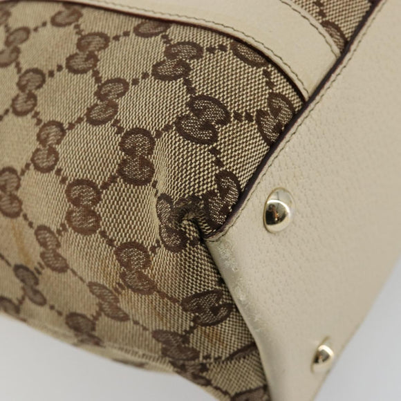 GUCCI GG Canvas Abbey Tote Bag Beige Gold 141470 Auth 182144