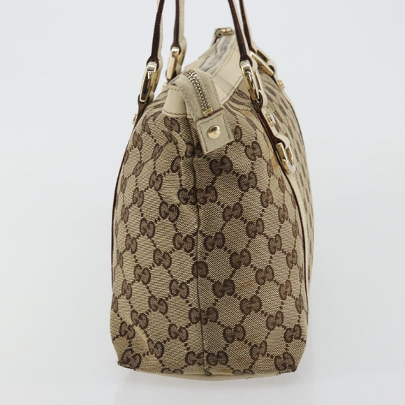 GUCCI GG Canvas Abbey Tote Bag Beige Gold 141470 Auth 182144