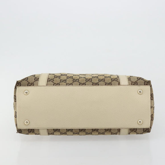 GUCCI GG Canvas Abbey Tote Bag Beige Gold 141470 Auth 182144