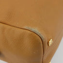 LOEWE Anagram Hand Bag Leather Brown Gold Auth 182145-9