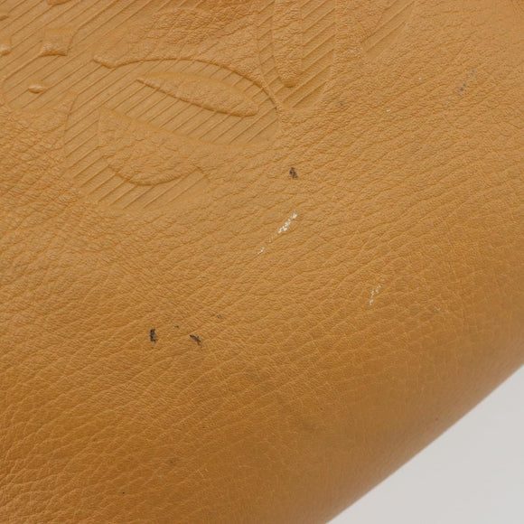 LOEWE Anagram Hand Bag Leather Brown Gold Auth 182145