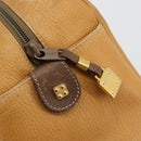 LOEWE Anagram Hand Bag Leather Brown Gold Auth 182145-18