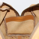 LOEWE Anagram Hand Bag Leather Brown Gold Auth 182145-19