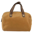 LOEWE Anagram Hand Bag Leather Brown Gold Auth 182145-2