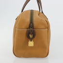 LOEWE Anagram Hand Bag Leather Brown Gold Auth 182145-4