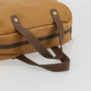 LOEWE Anagram Hand Bag Leather Brown Gold Auth 182145-7