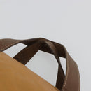 LOEWE Anagram Hand Bag Leather Brown Gold Auth 182145-8