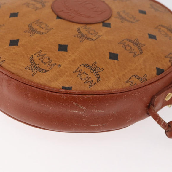 MCM Vicetos Logogram Shoulder Bag PVC Brown Gold Auth 182146