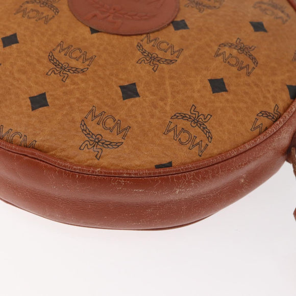 MCM Vicetos Logogram Shoulder Bag PVC Brown Gold Auth 182146