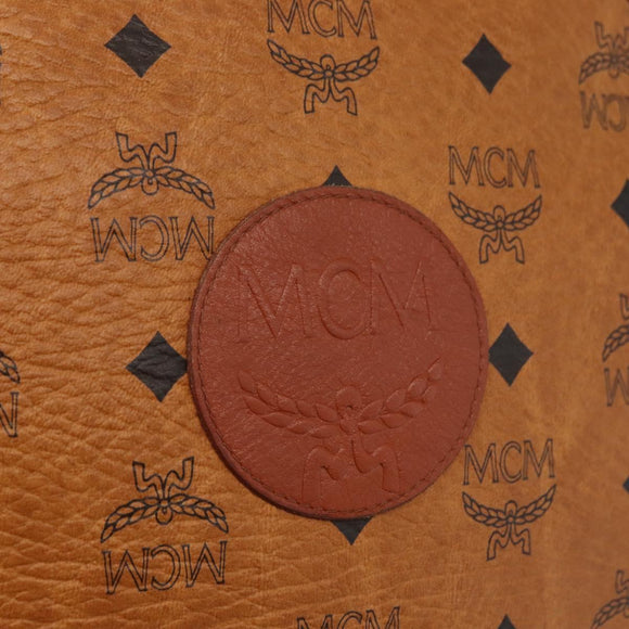 MCM Vicetos Logogram Shoulder Bag PVC Brown Gold Auth 182146