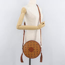MCM Vicetos Logogram Shoulder Bag PVC Brown Gold Auth 182146-24