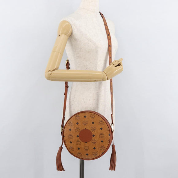 MCM Vicetos Logogram Shoulder Bag PVC Brown Gold Auth 182146