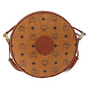 MCM Vicetos Logogram Shoulder Bag PVC Brown Gold Auth 182146-3