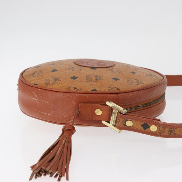 MCM Vicetos Logogram Shoulder Bag PVC Brown Gold Auth 182146