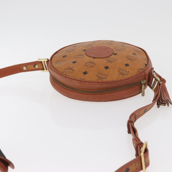 MCM Vicetos Logogram Shoulder Bag PVC Brown Gold Auth 182146
