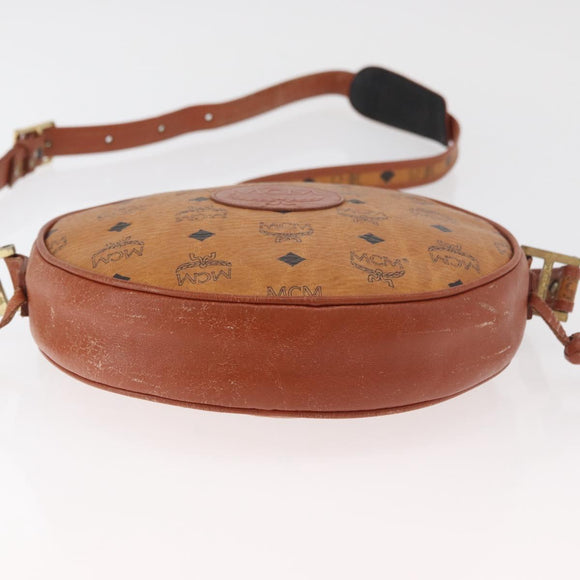 MCM Vicetos Logogram Shoulder Bag PVC Brown Gold Auth 182146